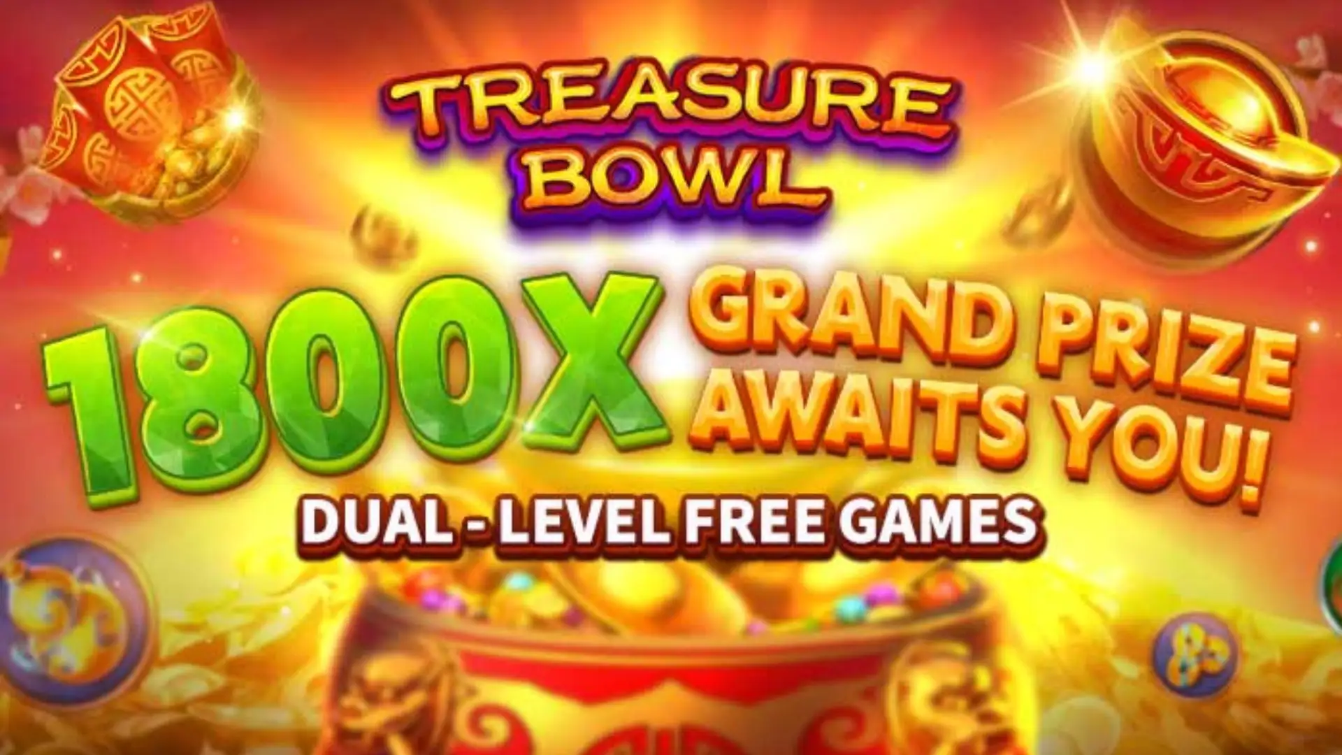 Multiplicadores Treasure Bowl ffwin - 7777x Máximo com Tigela Dourada